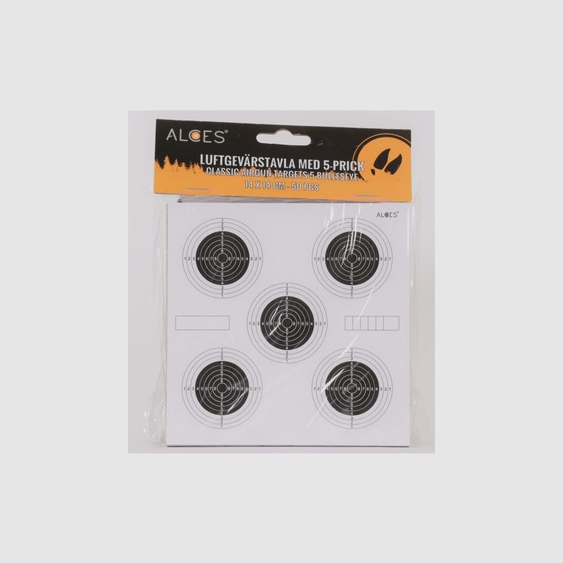 Air rifle boards 14x14 cm Official 5x10 ringed