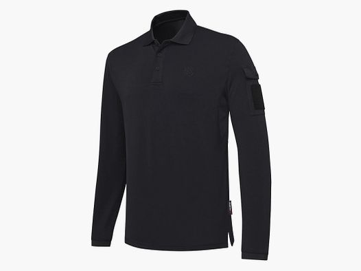 POLO MET LANGE MOUWEN BERETTA MILLER ZWART