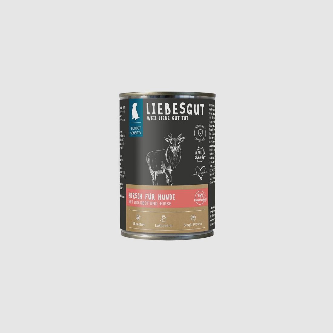 Liebesgut Hundenassfutter Hirsch mit Bio-Obst und Bio-Hirse 400g