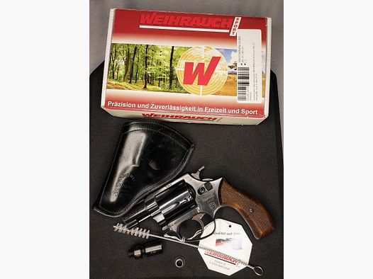Weihrauch HW37 Kal. 9mm R.K. (PTB 887) OVP mit Holzgriffen und Lederholster - sehr gut erhalten (Arminius HW 37)
