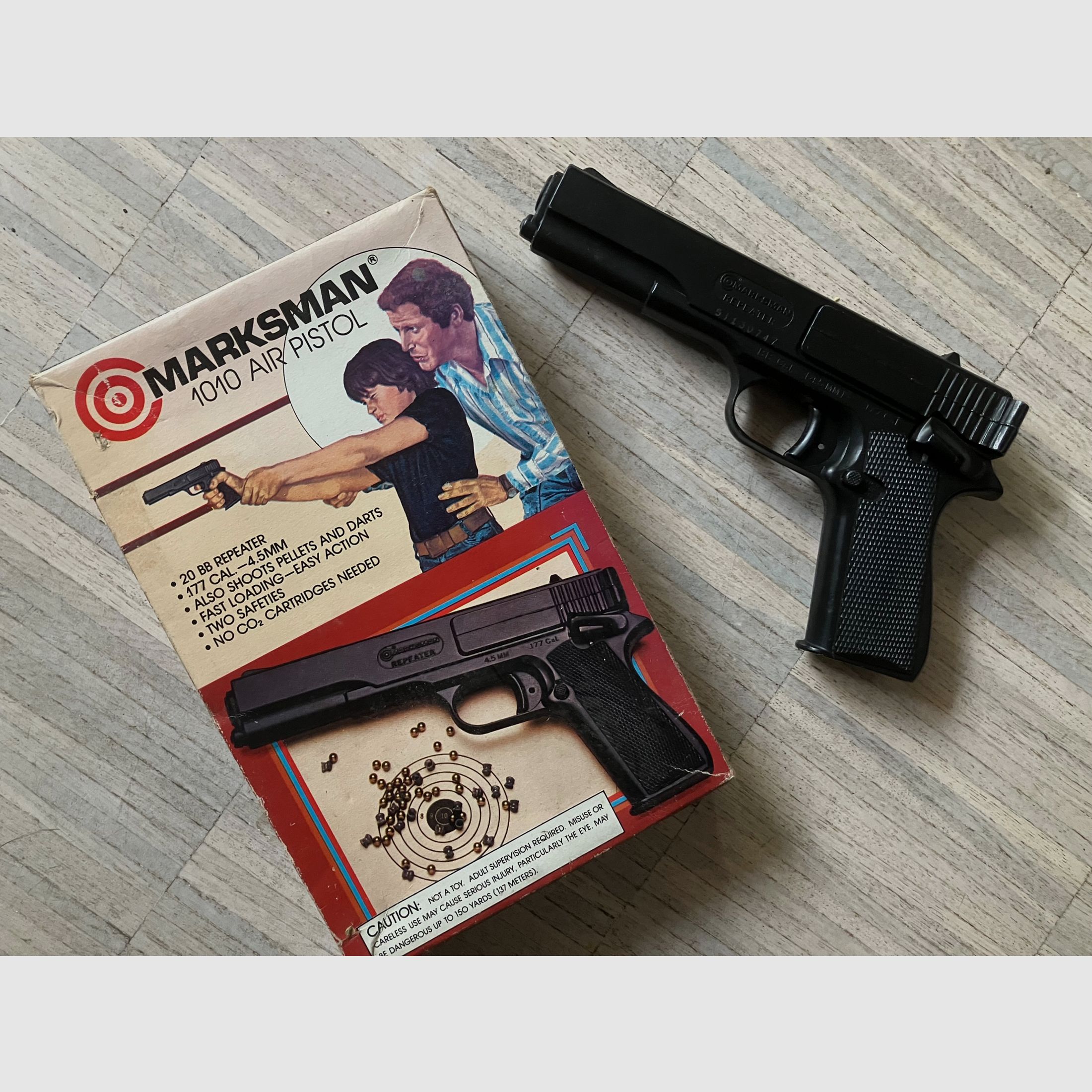 Marksman 1010 Repeater pistolet à air comprimé – calibre 4,5 mm / .177 – dans la boîte d'origine, image 6 sur 6