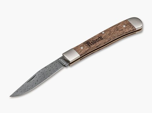 Coltello pieghevole Trapper Asbach Uralt Damaskus stile classico §42a conforme alla legge