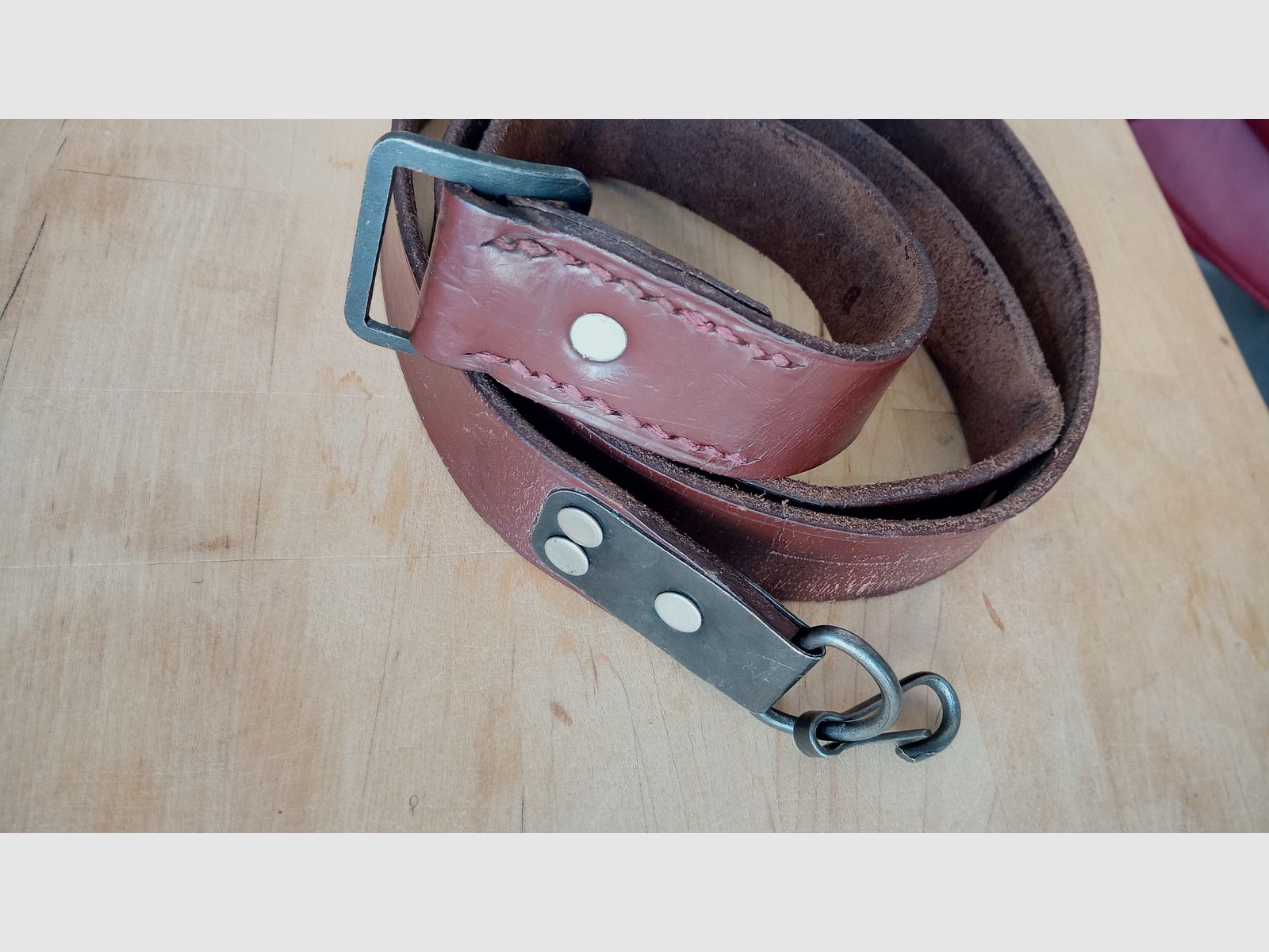 Sowjetischer genauer russischer AK47 / AKM Trageriemen aus Leder  // Gewehrriemen Waffengurt Riemen