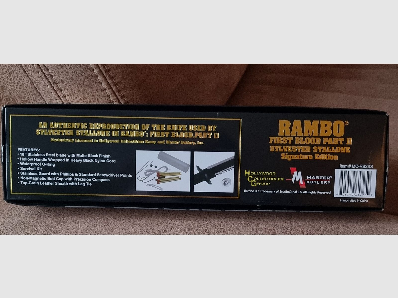 Firma originale di Silvester Stallone del 1997 su foto + Edizione con firma di coltello