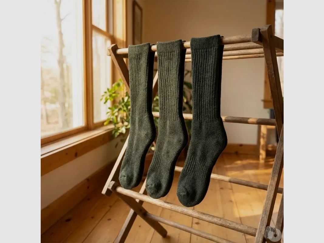 3 Paar hohe khakifarbene Socken, Bild 4 von 10