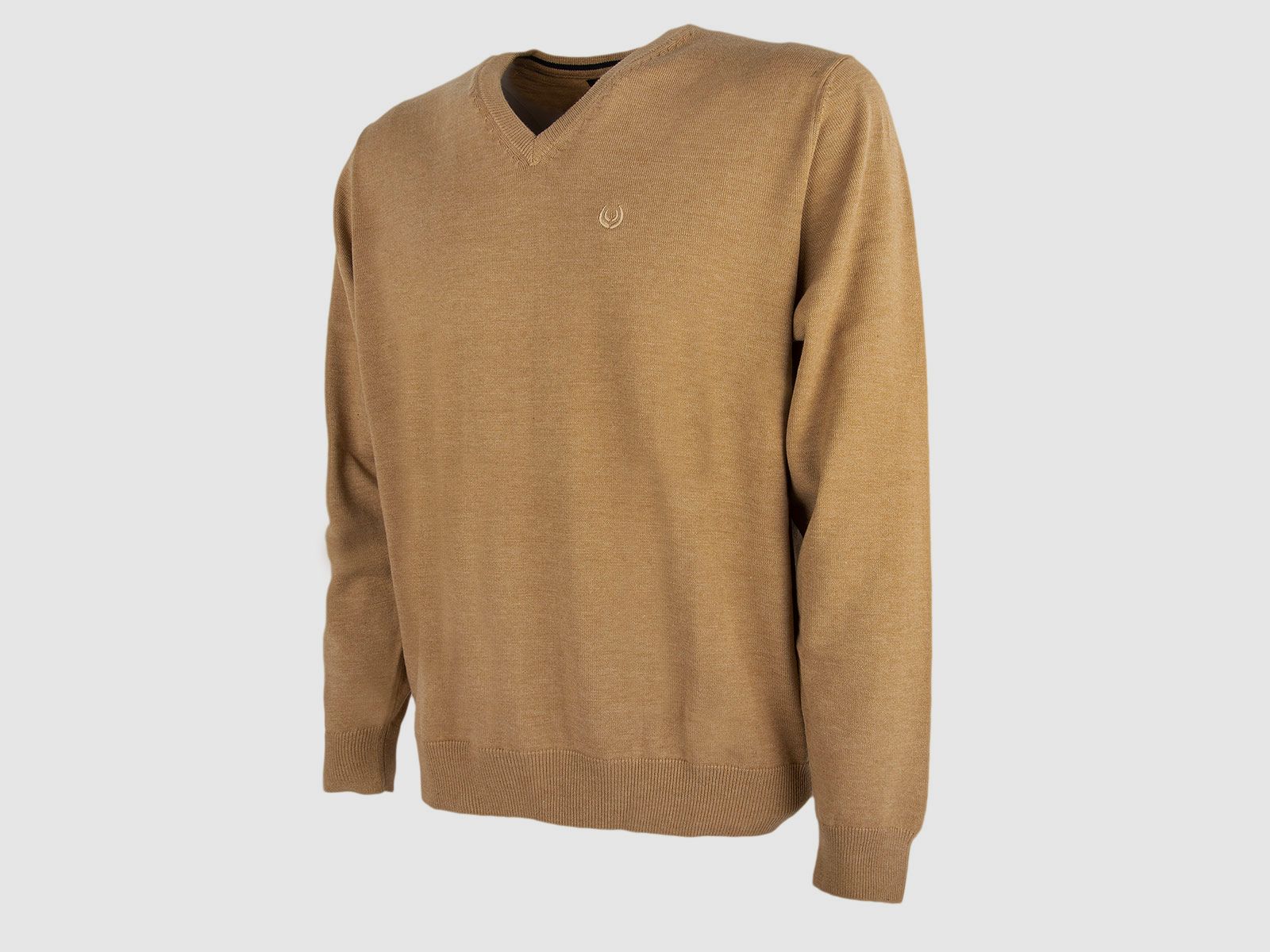 KEYLER Pullover mit V-Ausschnitt Camel