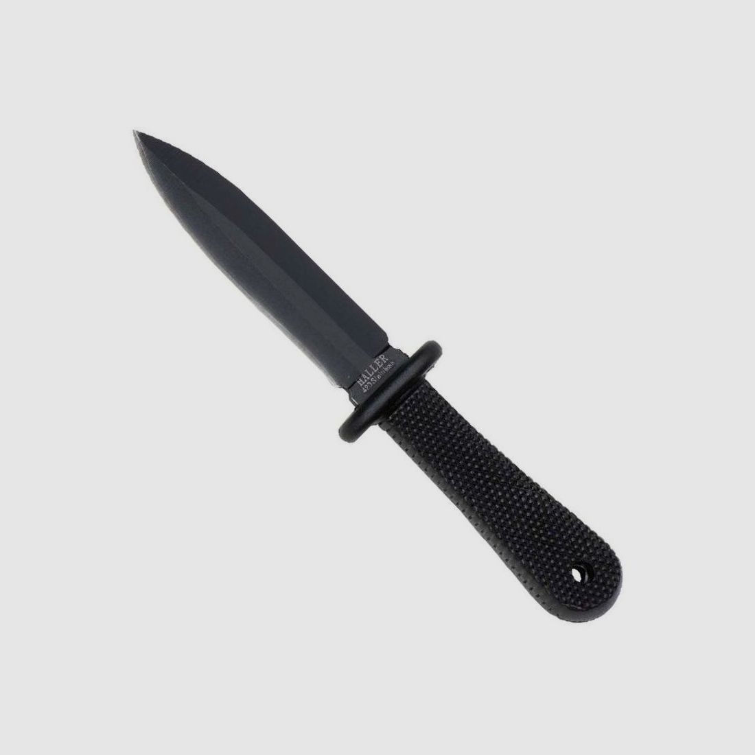 Neckknife schwarz Gummigriff einseitig geschliffen