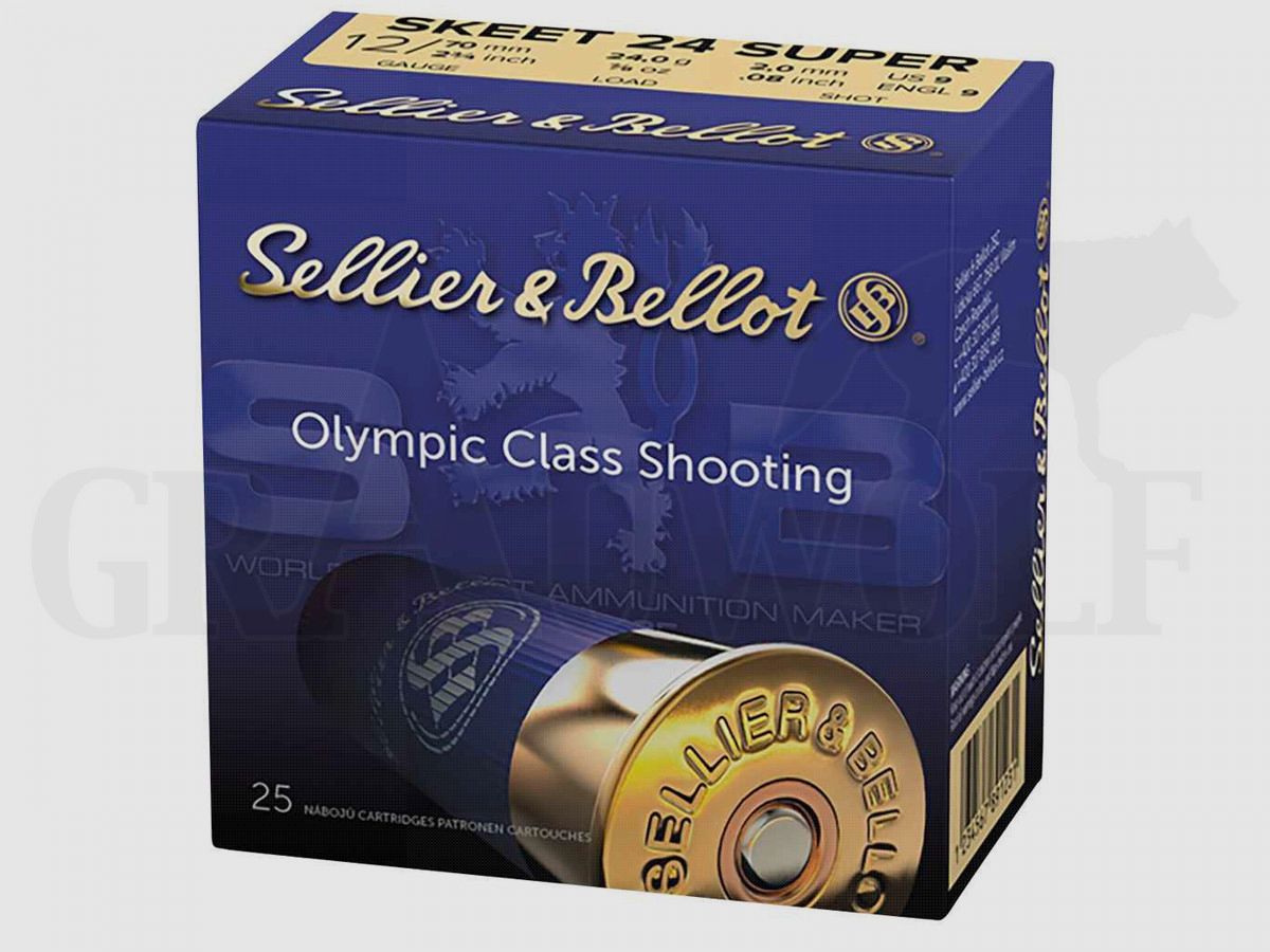 12/70 2,0 mm 24 g Sellier & Bellot Super Skeet Schrotpatronen 25 Stück
