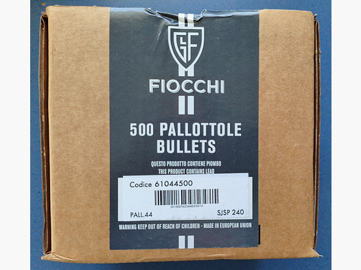 Fiocchi 44 Magnum SJSP semi-jacketed hollow point 240gr bullets