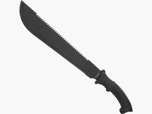 Machete with saw back and nylon sheath
