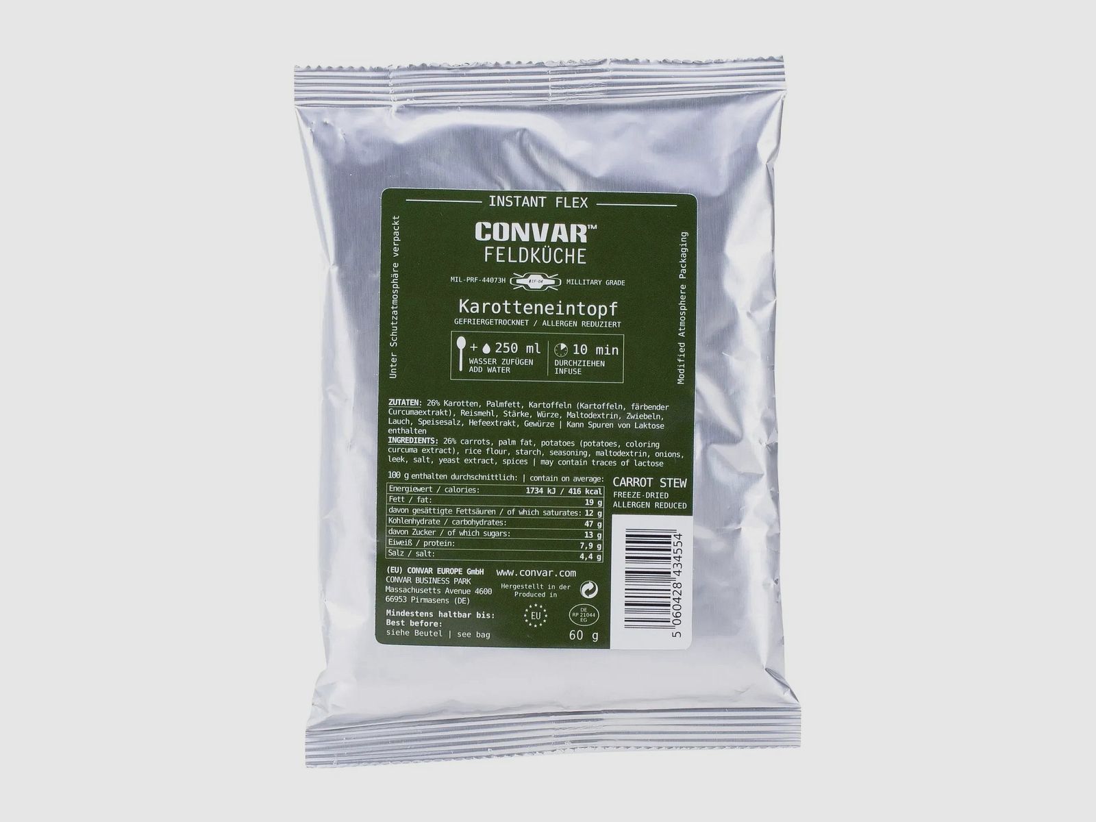 Convar-7 Feldküche Flex gefriergetrocknet Karotteneintopf