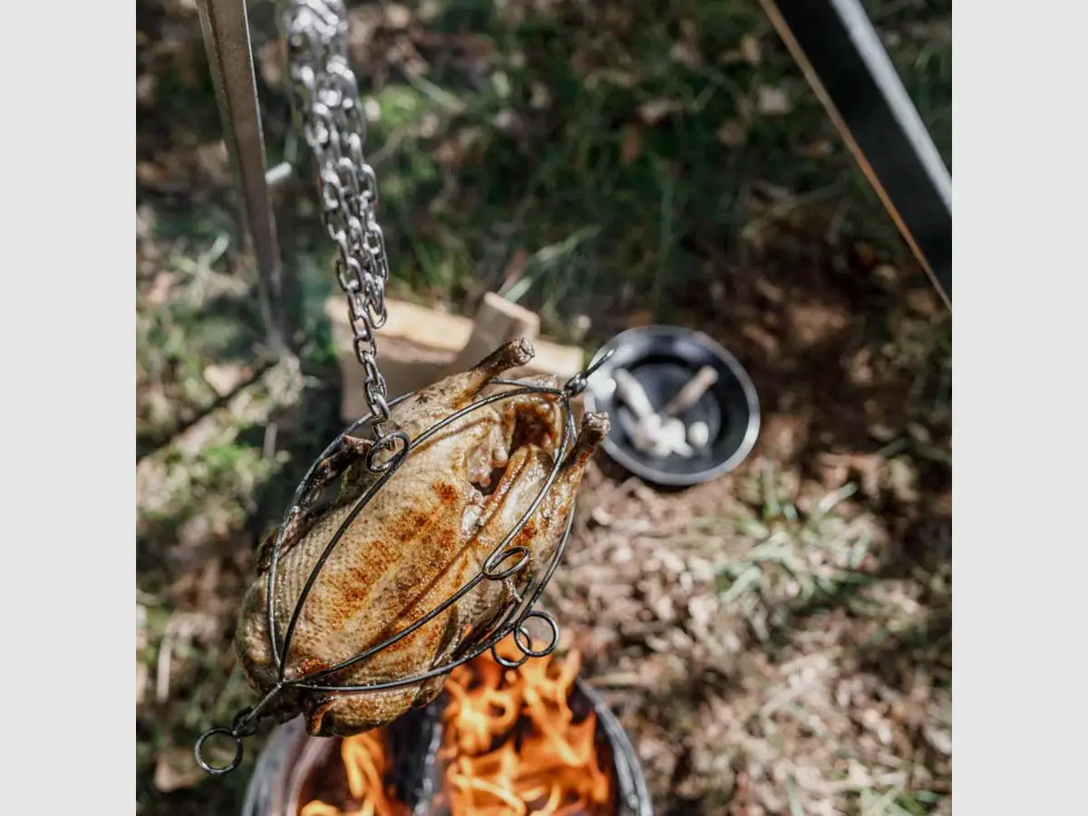 Petromax Poultry Grill Basket with Chain and Hook, image 3 of 4