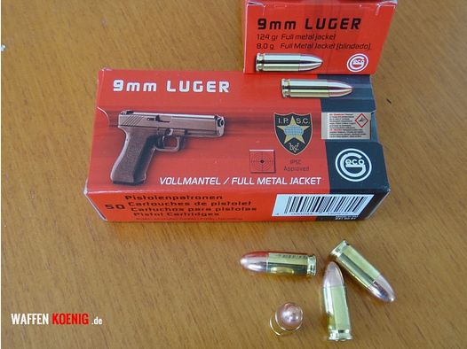 GECO 100 pièces cartouches GECO-9mm Luger-pleine masse