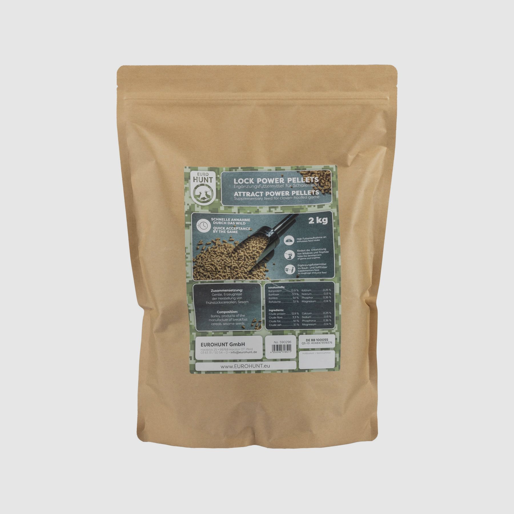 Eurohunt Attract Power Pellets – Ergänzungsfutter für Schalenwild (2 kg)