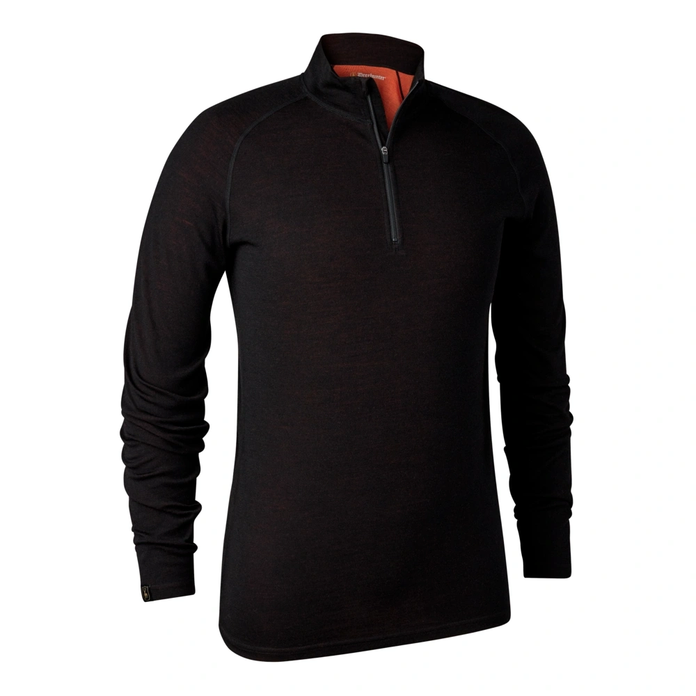 Sous-vêtement thermique DEERHUNTER Quinn Merino 1/2-zip Black Oak (7059-992), image 6 sur 6