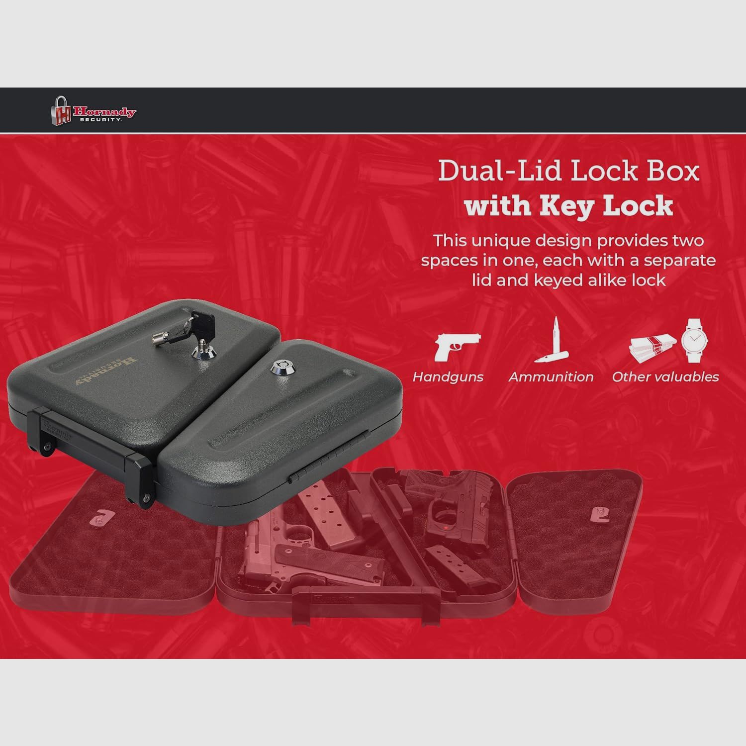Hornady DUAL-LID safety case with lock
