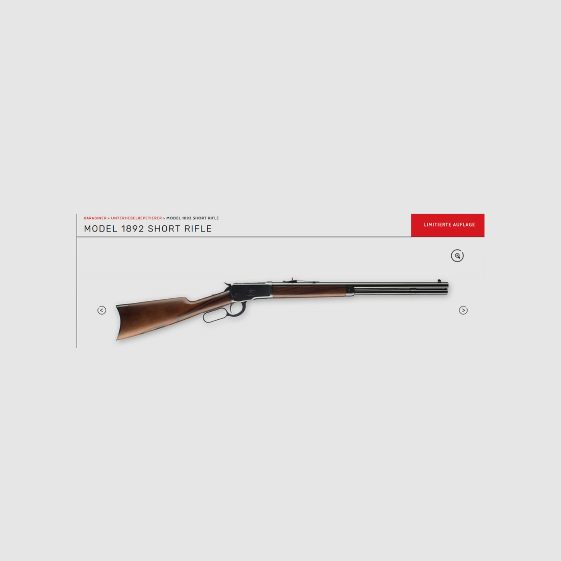 WINCHESTER 1892 Short Rifle Unterhebelrepetierbüchse UHB .357Mag.|20 Zoll/51cm|10-Schuss Mag|LIMITIE