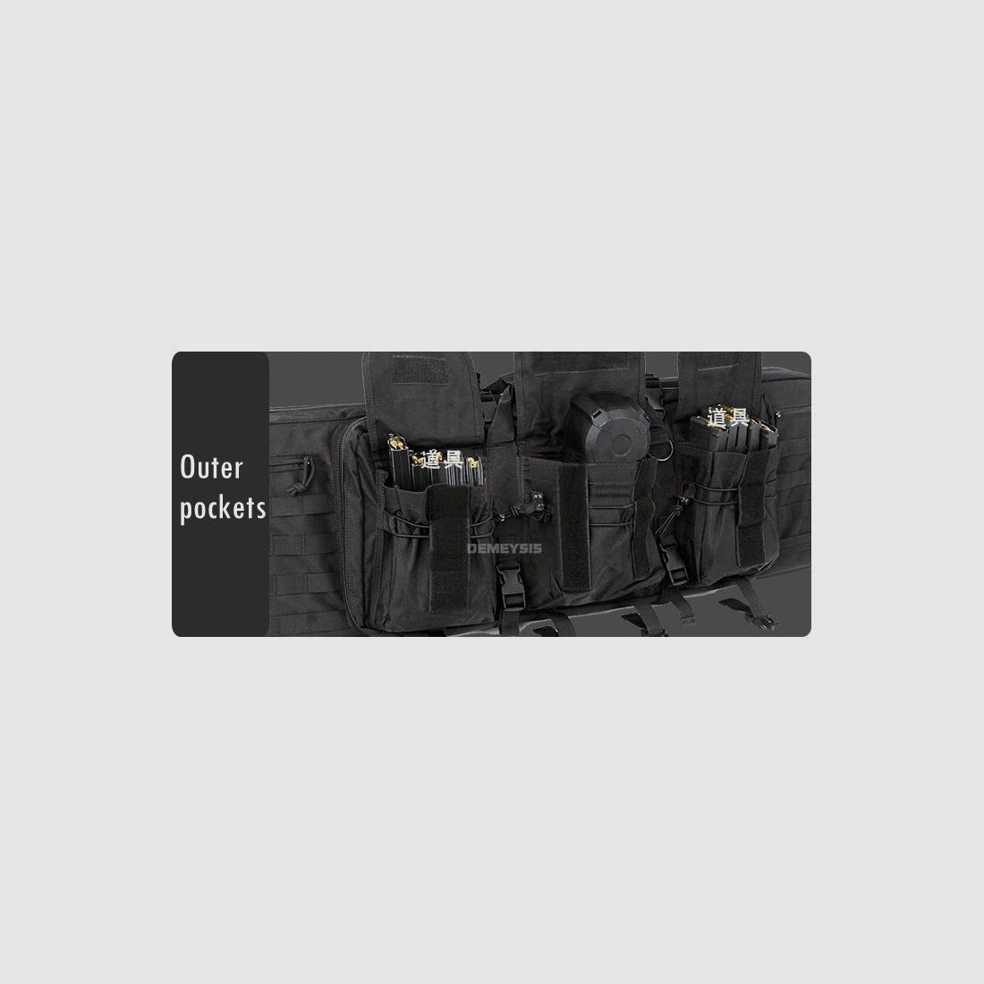 Taktische MOLLE-Waffentasche für 2 Gewehre – 600D Oxford – Rucksack & Tasche – 95 cm / 116 cm – Airsoft, Jagd, Schießsport