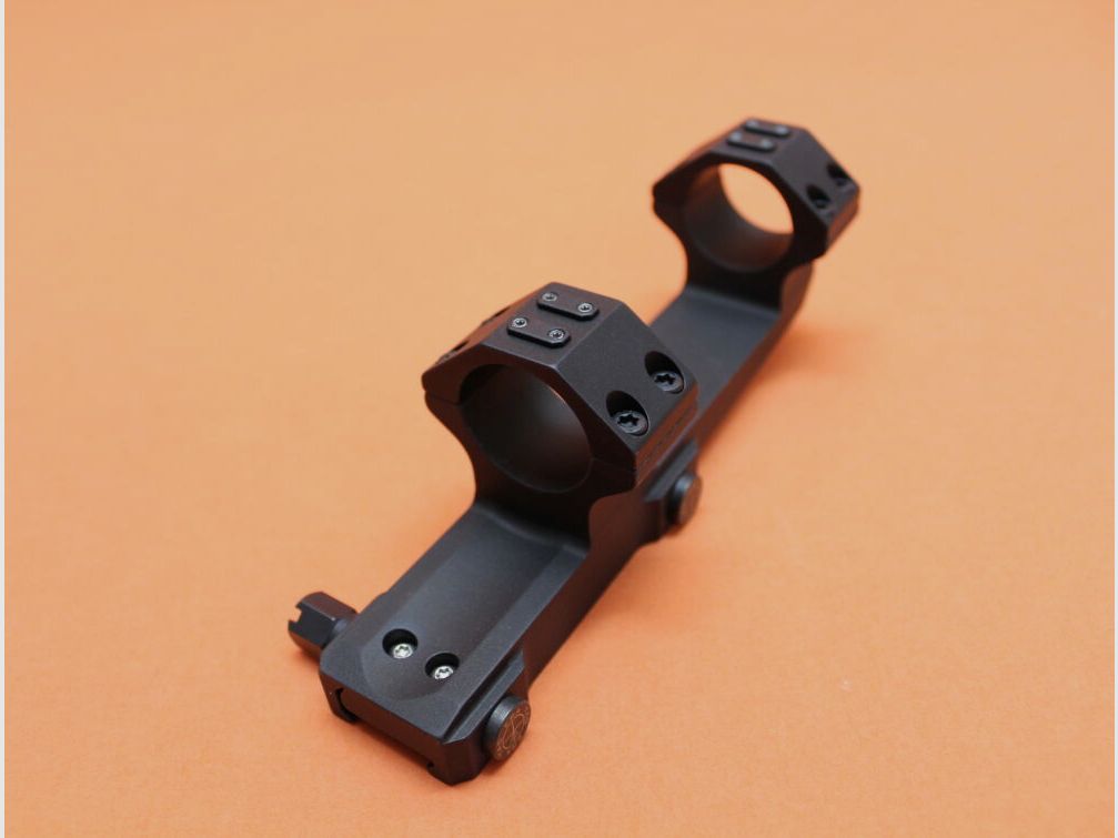 Recknagel Era-Tac block mount 30mm (T2033-0022) with nut, black aluminum, 3'' extended for Picatinny profile