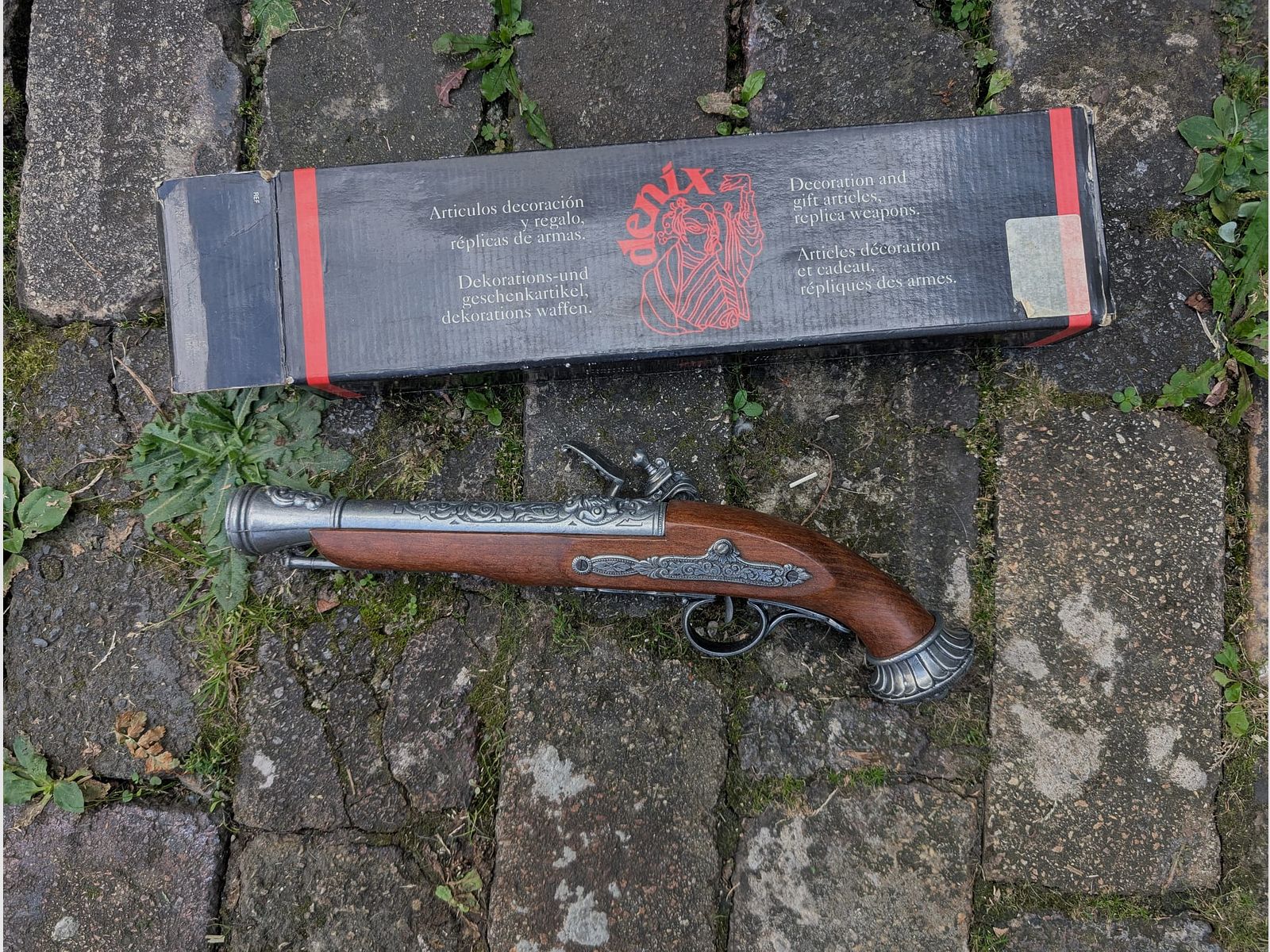 Denix pistola de pedernal decorativa