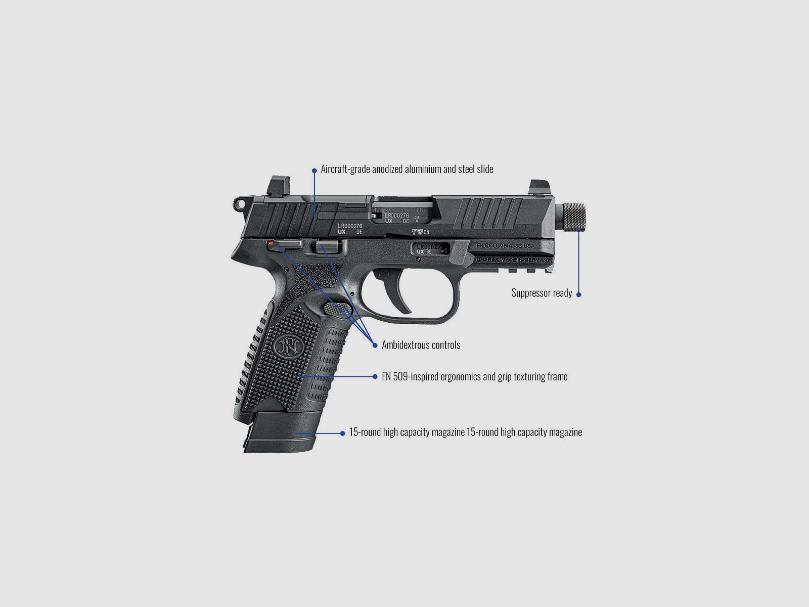 FN HERSTAL 502 Tactical schwarz, Bild 4 von 6