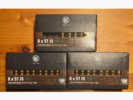 RWS Evolution Green 8x57 JS, 139gr, 3 boxes