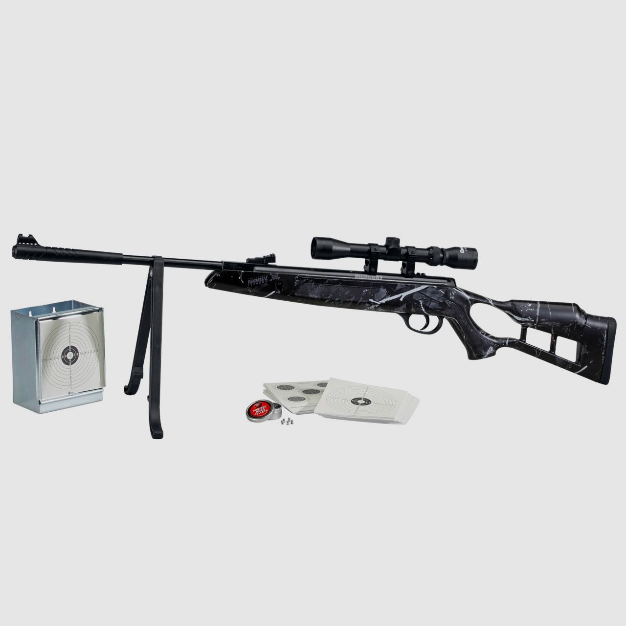 Knicklauf Luftgewehr Mercury Chili Camo Sonderset mit Zielfernrohr 3-9x32 Kaliber 4,5 mm (P18)