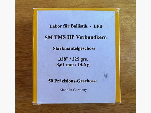 Original LfB Starkmantelgeschosse, Kaliber .338