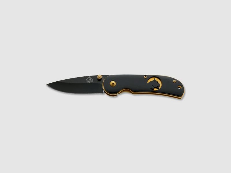 PUMA TEC One-Hand Knife (Gold Plates with Logo)