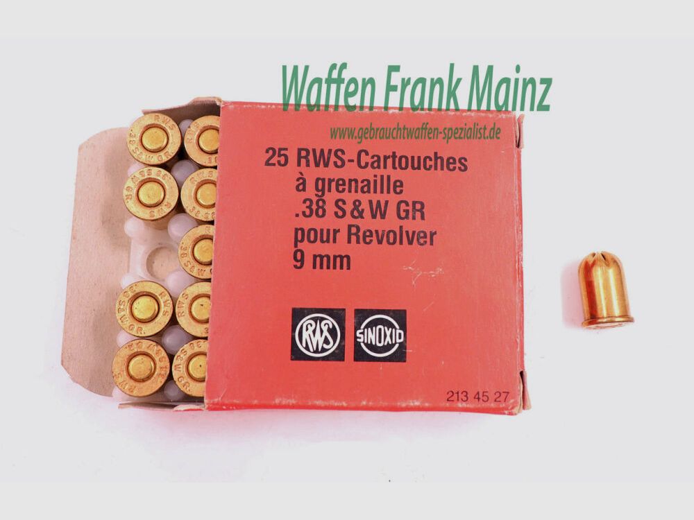 RWS (WZd.Fa.Rottweil) cartouches de revolver .38S&W/shot