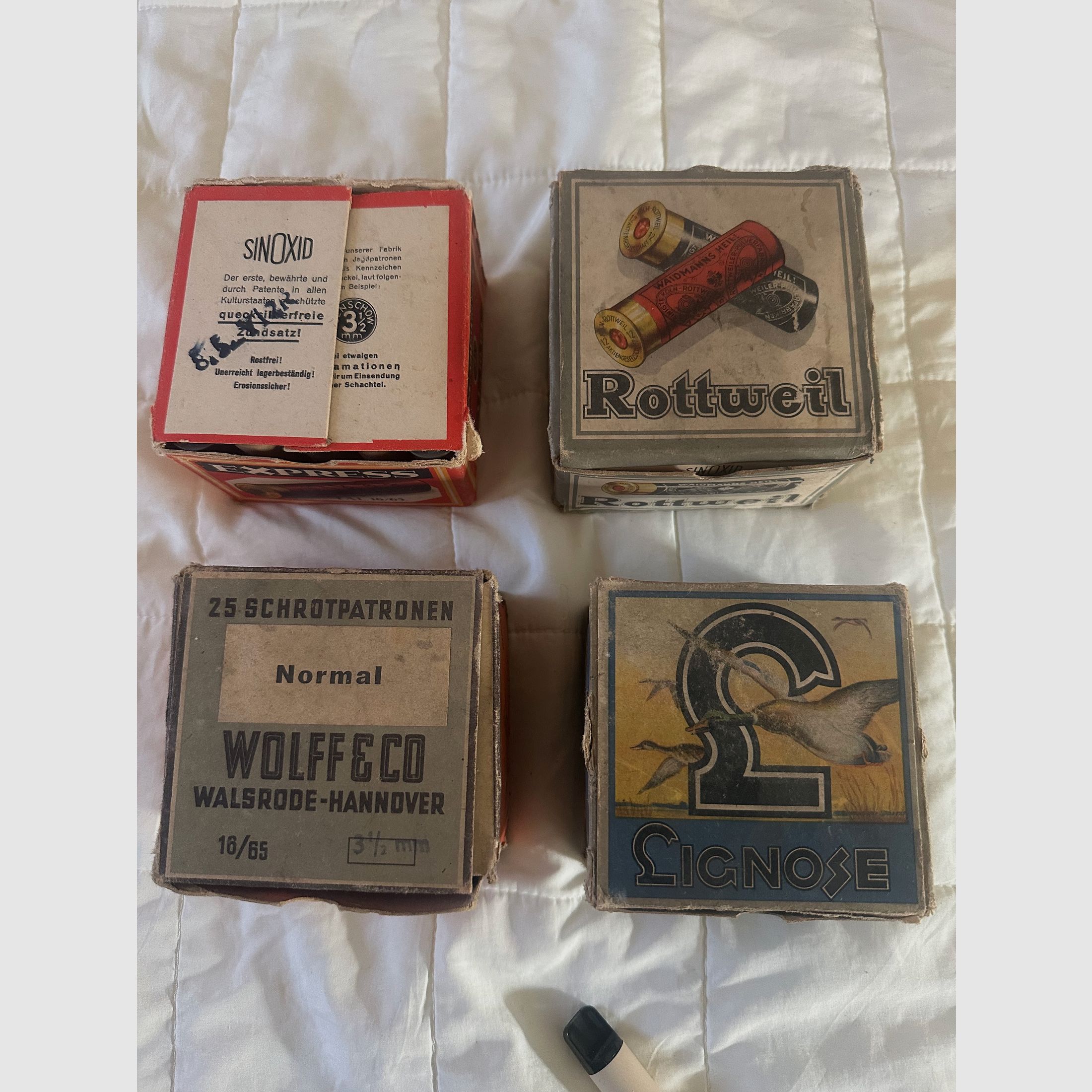 Oude hagelpatronen Kal. 12 en 16