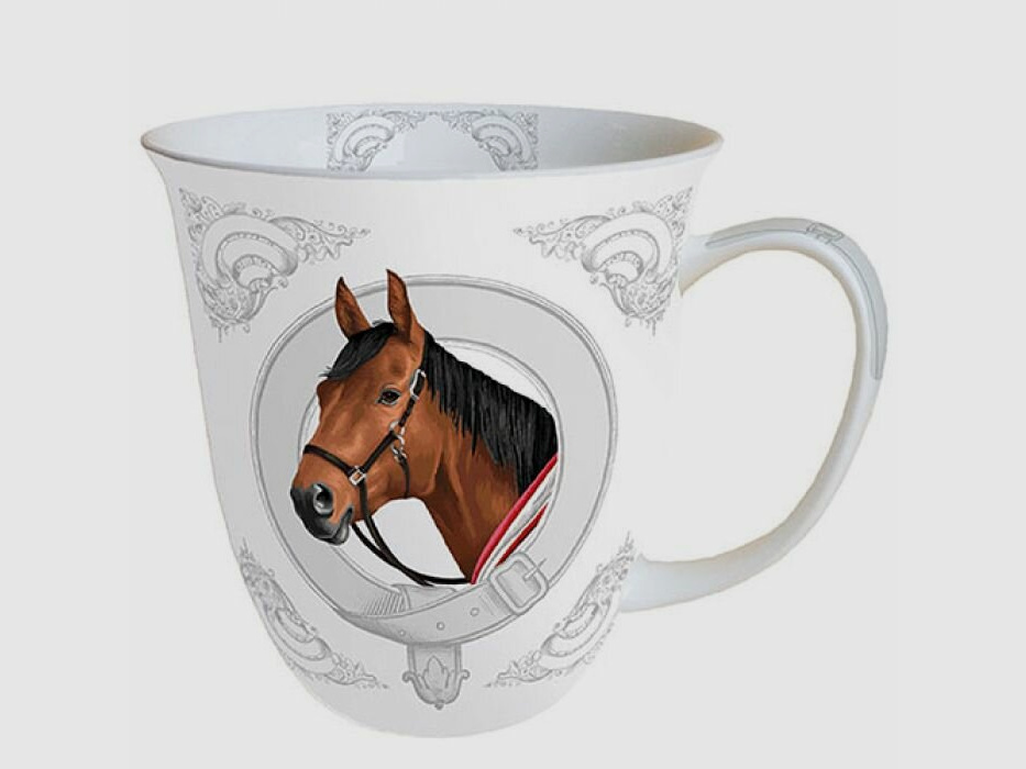 Lovergreen art of the table motif set with 2 cups horse head