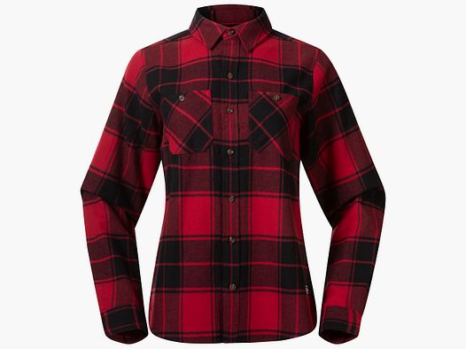 Bergans Nordmarka Flanellhemd Damen Rot/Schwarz Kariert XS