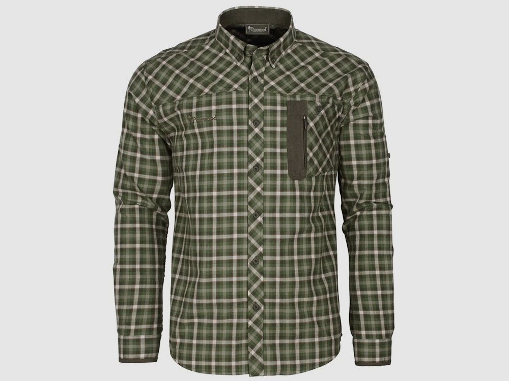 Pinewood Hemd Wolf Shirt Pine Green / Offwhite