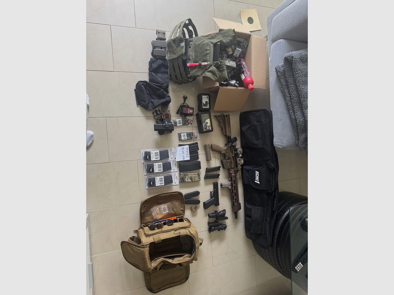 Airsoft Komplettset NEUWERTIG mit Begadi SMR16 und VFC Glock 17 
