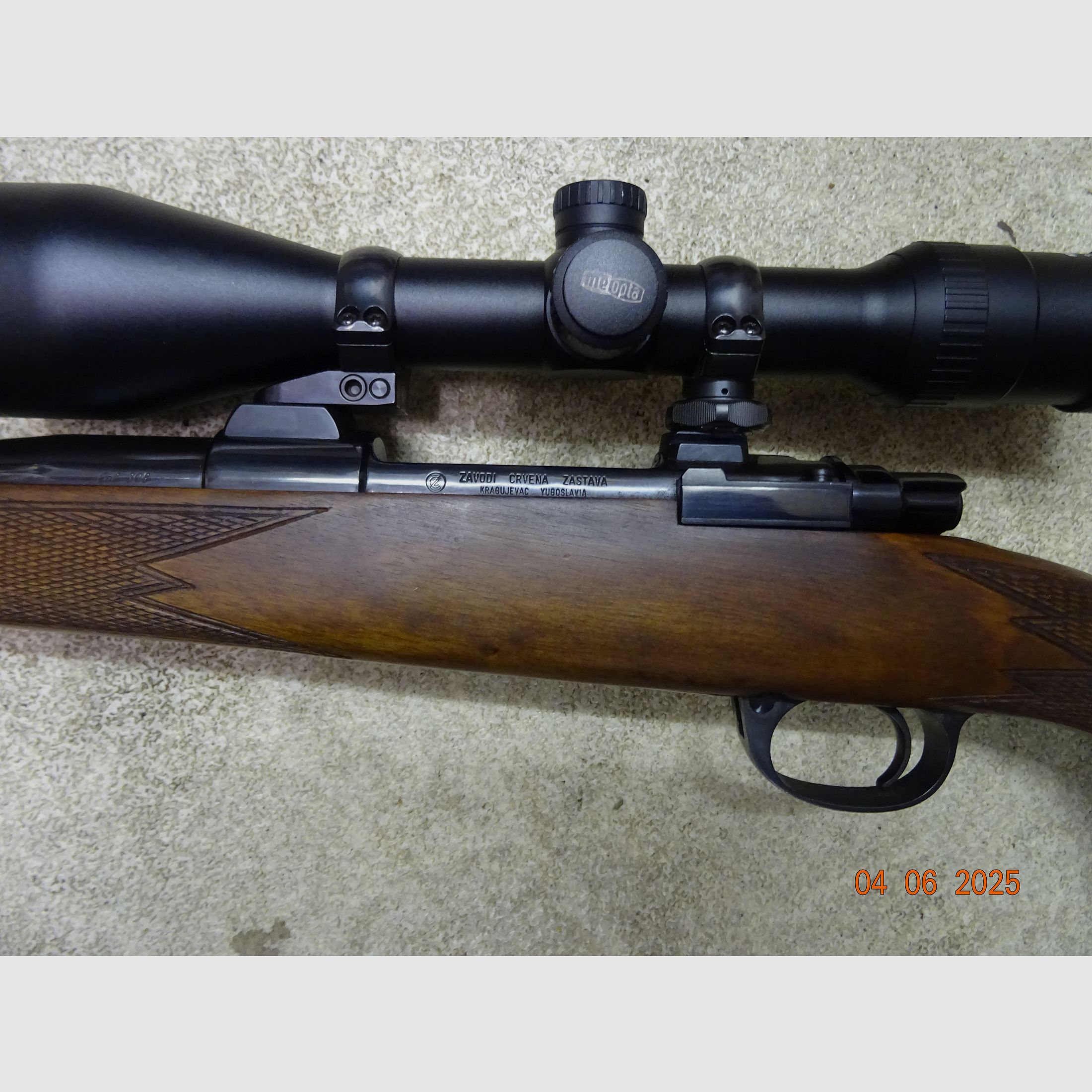 Zastava 98er Repetierbüchse, Kal. .308 Win., Schwenkmontage, ZF Meopta, interessante Details!