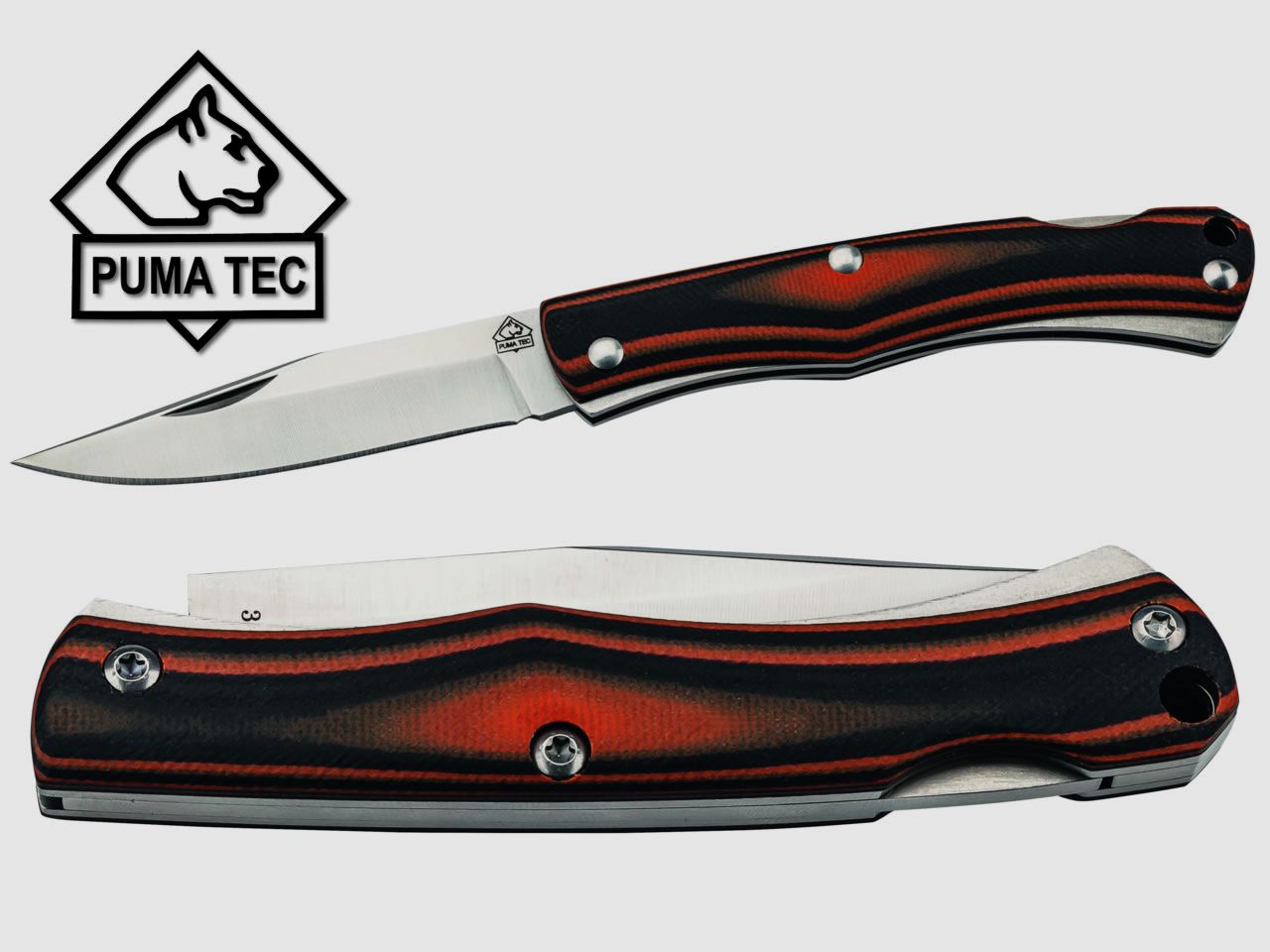PUMA TEC Taschenmesser SLIM LINE II, 77 mm Klinge AISI 420 Stahl, G10 Griffe