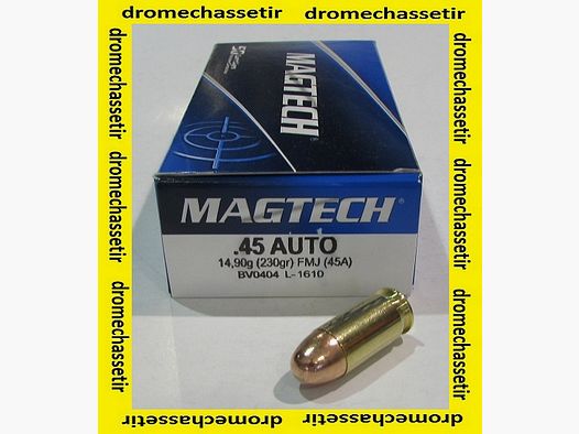 Box of 50 cartridges Magtech, 45 ACP, 230 FMJ RN