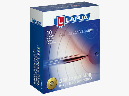 Lapua – cartuccia a pallini / .338 Lapua Mag / Scenar OTM 300gr / GB528 / 10 pezzi