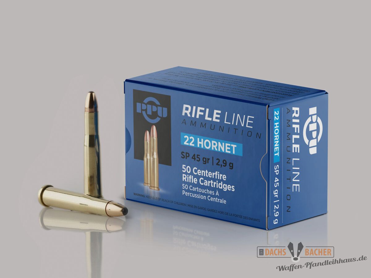 PPU Privi Partizan .22 Hornet 2,9g/45gr SP Punta Blanda 50 Cartuchos
