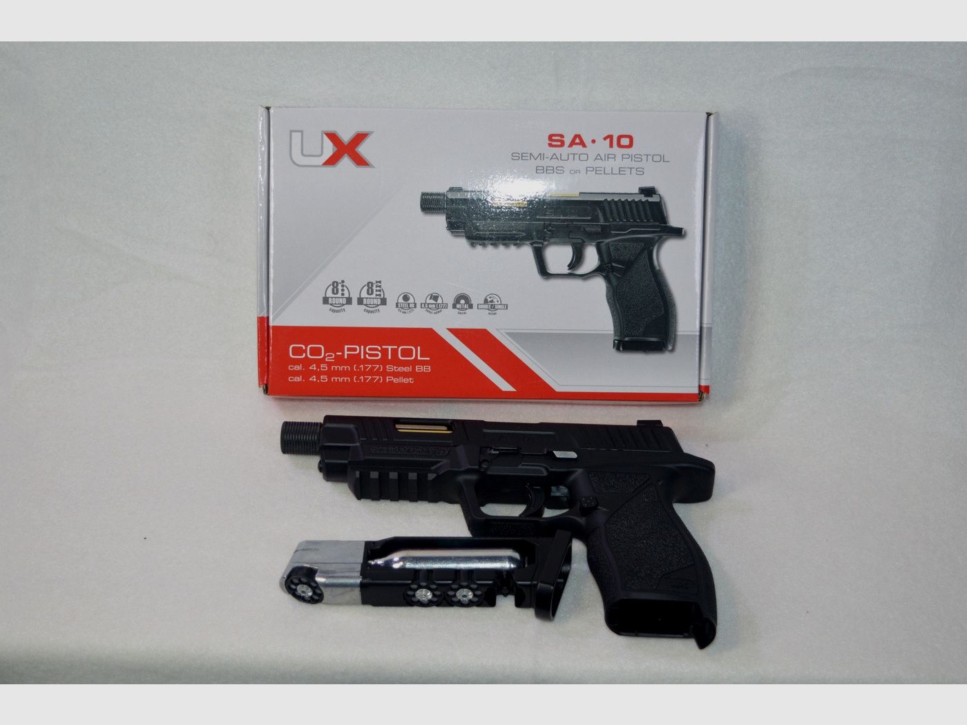 Pistolet CO2 Umarex SA10 4,5 mm Diabolo/BB - avec BLOWBACK !