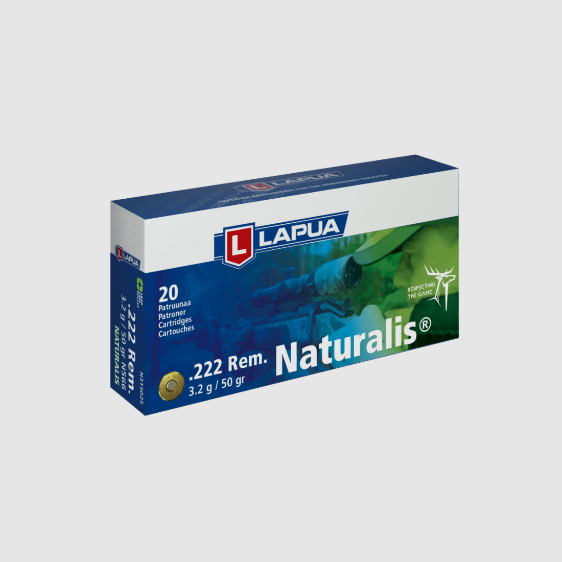 Lapua .222 Rem Naturalis 50 gr. -20 pz.