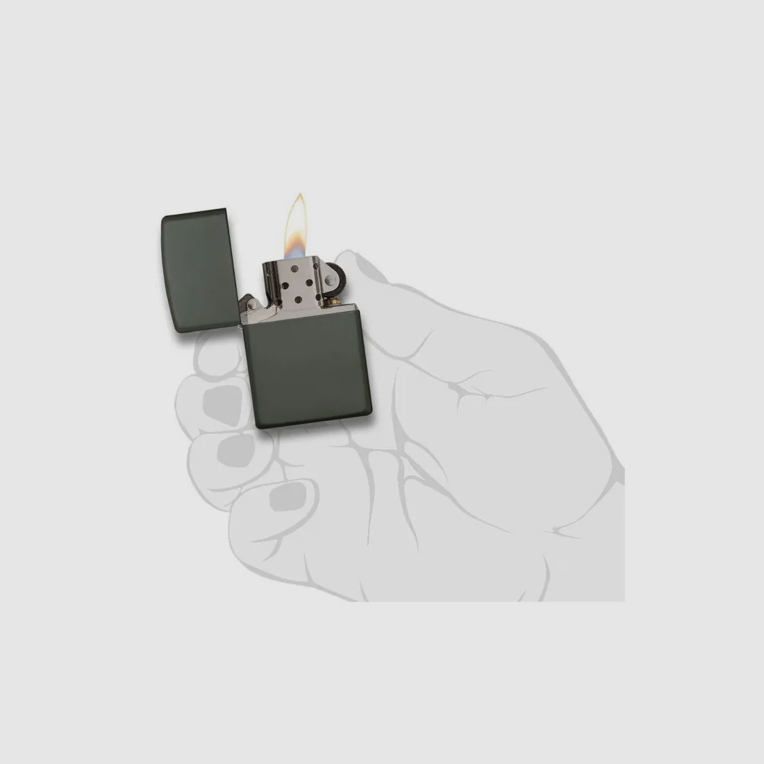 Zippo Benzinfeuerzeug matt Grün ( Oliv )
