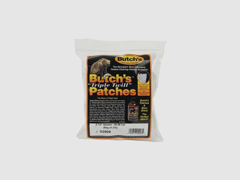 Butch's Triple Twill Panni per la pulizia 375 pezzi per .45 - .58 / .410 / .20