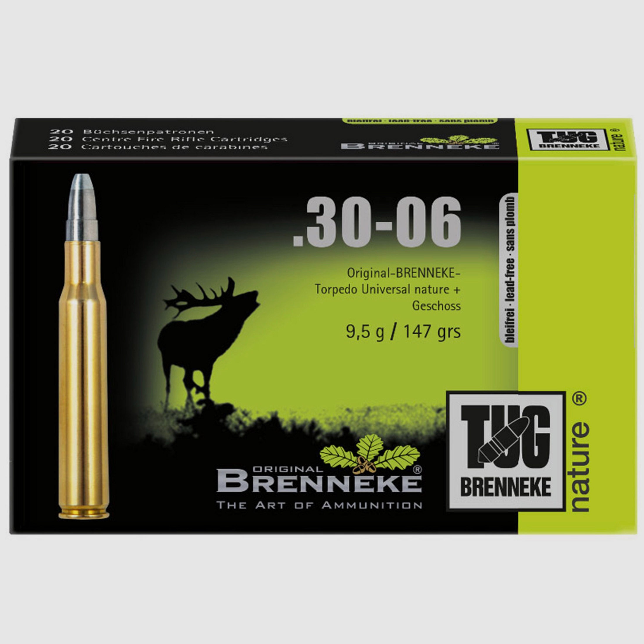 Brenneke 44233000 .30-06 Spring. TUG nature+ 9,5 g 147 gr Bleifrei Langwaffenmunition