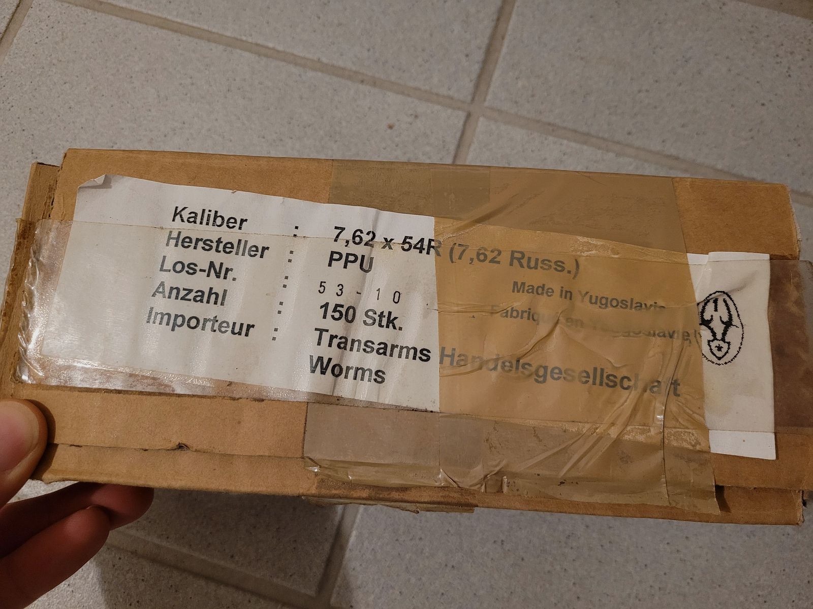 300 Schuss VM FMJ 7,62x54R Mosin Nagant von PPU "Made in Yugoslavia"