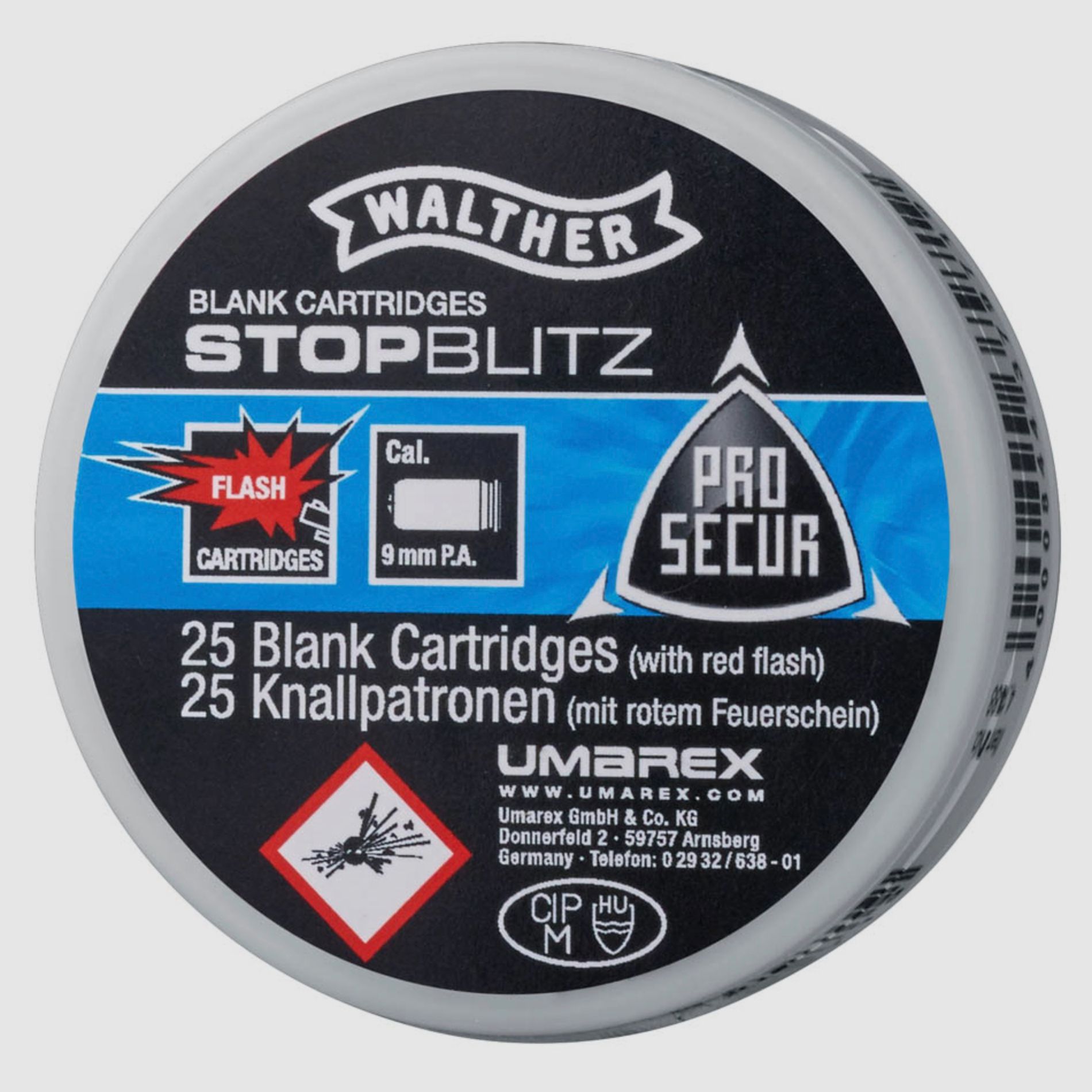 4.1488 Walther Stop Blitz 9 mm P.A.K. 25 Stk.
