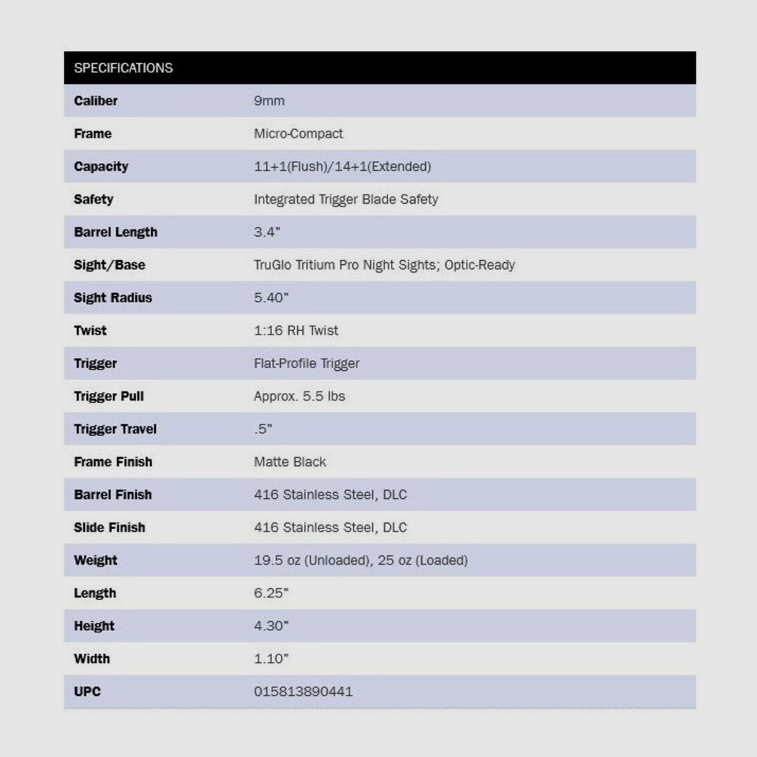 Mossberg MC2sc Optic-Ready Black 3.4" (4 inches) Truglo 9mm Luger