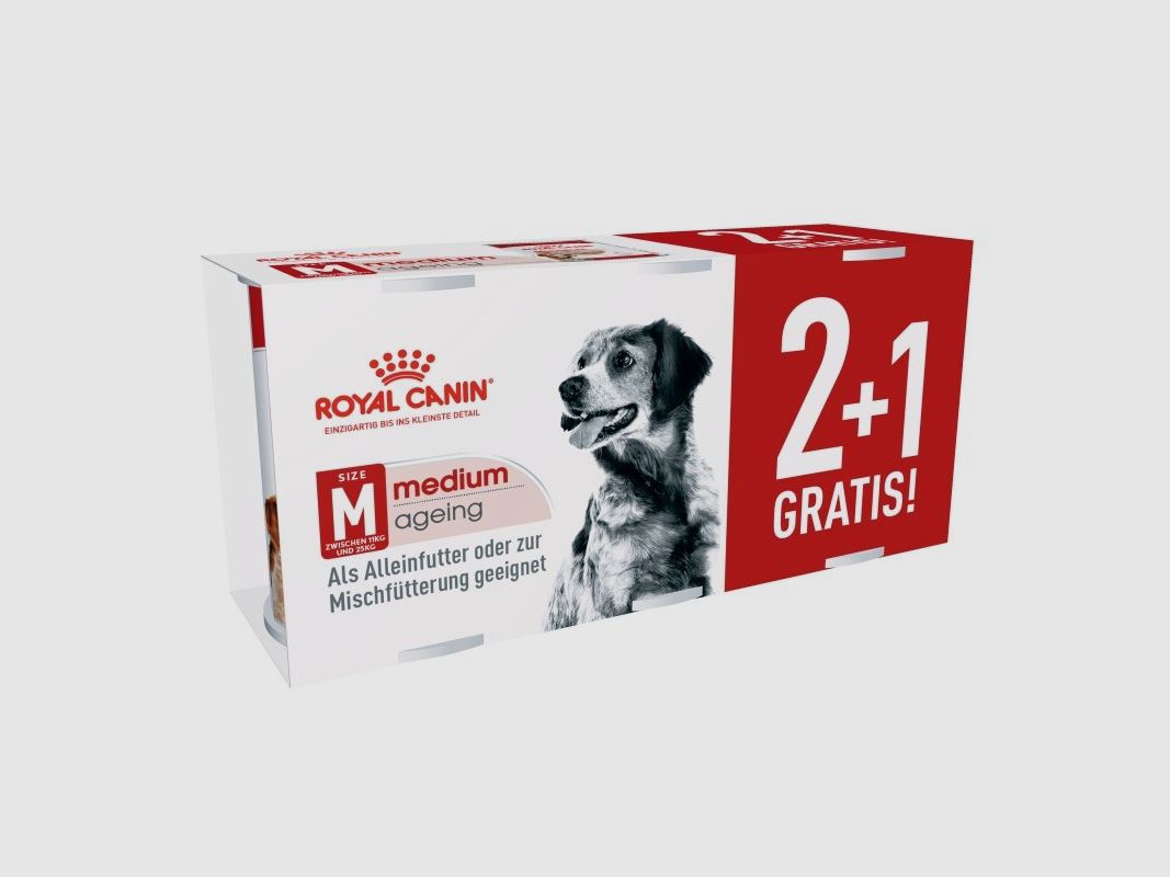 ROYAL CANIN Hunde Nassfutter MEDIUM Ageing Loaf Mousse 3 x 410g 2+1 Gratis