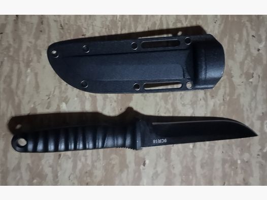 Outdoor Messer EDC stabiles Edelstahl Messer Camping klettern schwarz mit Messerscheide neuwertig aus Sammlung  /1 